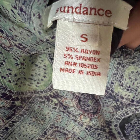 SUNDANCE Victorian charm Embroidered Long Slv Blouse Sz S Boho Lined Crinkle - Picture 10 of 10